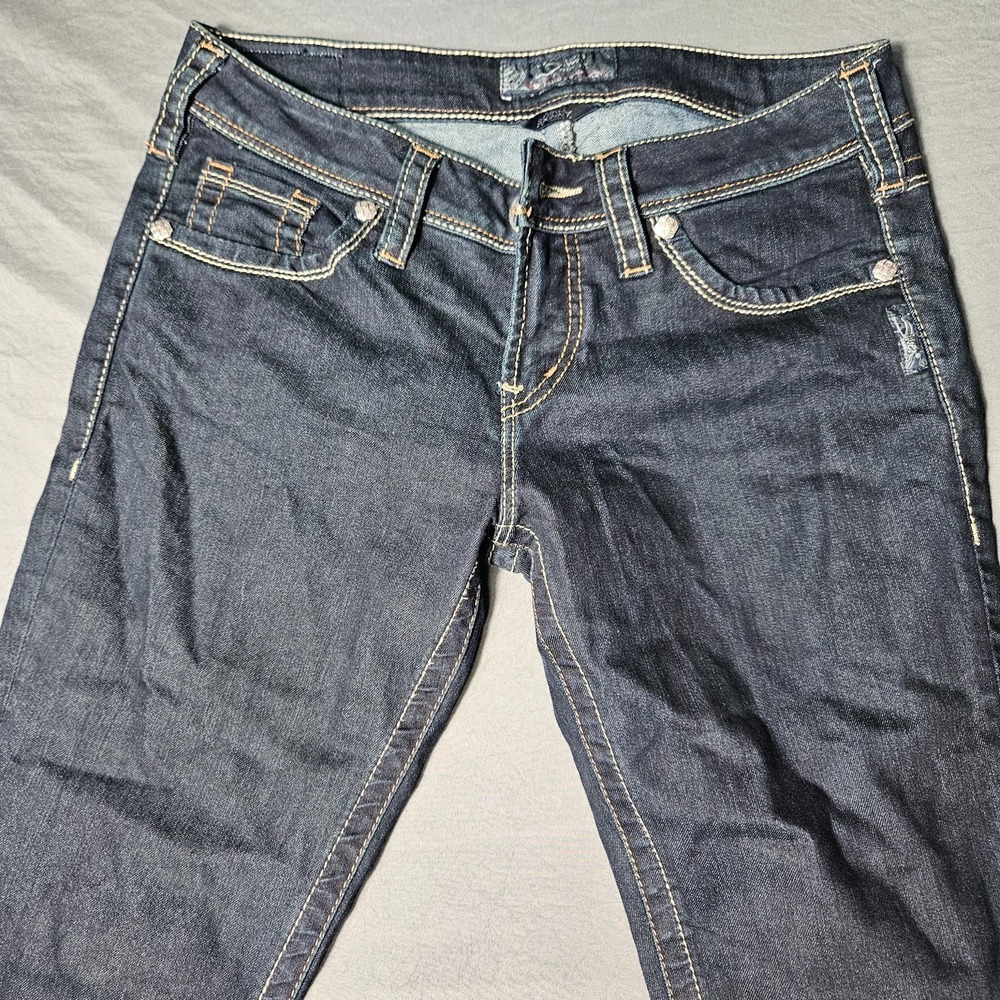 Silver Jeans Co Aiko Skinny Womens Jeans W29 L31 Dark Wash Mid Rise Denim